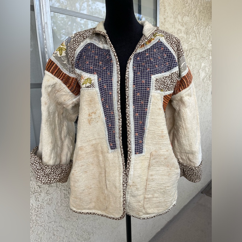 Artisan Patchwork Women's Utility Jacket size Small